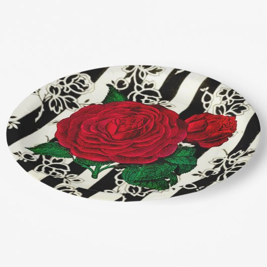 Teller für Vintage Rose (Schrägansicht)