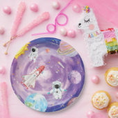 Teller für Wasserfarbenpapiere im Weltraum (Party)