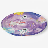 Teller für Wasserfarbenpapiere im Weltraum (Schrägansicht)