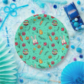 Teller für weiches Cyan-Oaster-Muster (Party)