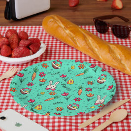 Teller für weiches Cyan-Oaster-Muster