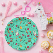 Teller für weiches Cyan-Oaster-Muster (Party)