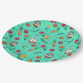 Teller für weiches Cyan-Oaster-Muster (Schrägansicht)