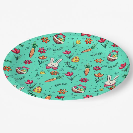 Teller für weiches Cyan-Oaster-Muster (Schrägansicht)