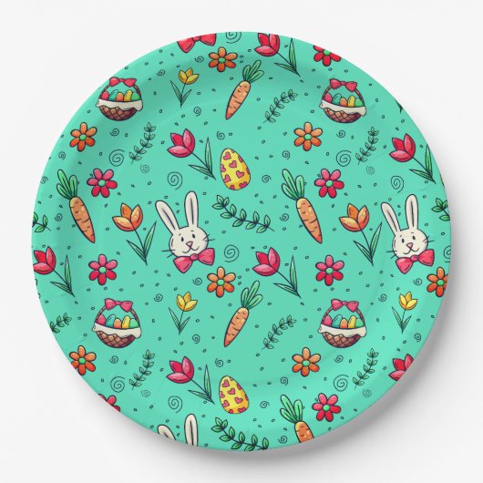 Teller für weiches Cyan-Oaster-Muster (Vorderseite)