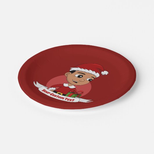 Teller für Weihnachtsjunge Cartoon (Schrägansicht)