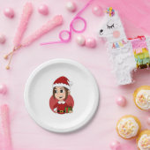 Teller für Weihnachtsmädchen-Cartoon (Party)