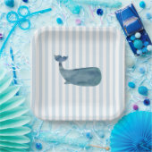 Teller für Whale-Nautical-Stripe-Papiere (Party)