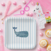 Teller für Whale-Nautical-Stripe-Papiere (Party)