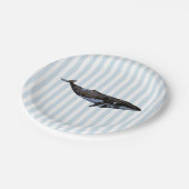 Teller für Whale-Nautical-Stripe-Papiere (Schrägansicht)