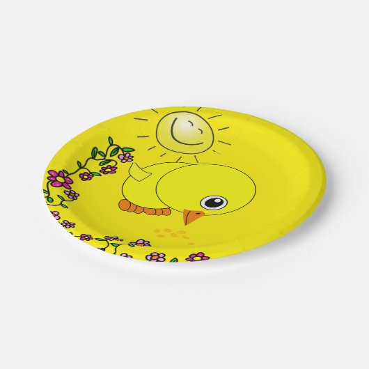 Teller, gelb, sonnenblütig pappteller (Schrägansicht)