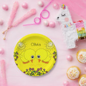 Teller, gelbe Chicks, Sonnenblumen Pappteller (Party)