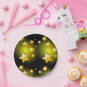 Teller, gelbe Steine, schwarz Pappteller (Party)