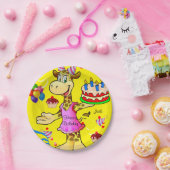 Teller, Giraffe, gelbes Happy Birthday Cake Pappteller (Party)