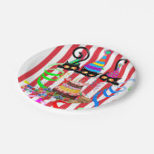 Teller, glücklich zum Geburtstag, Confetti Katzen  Pappteller (Schrägansicht)