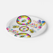 Teller, glücklich zum Geburtstag, Hummeln Pappteller (Schrägansicht)