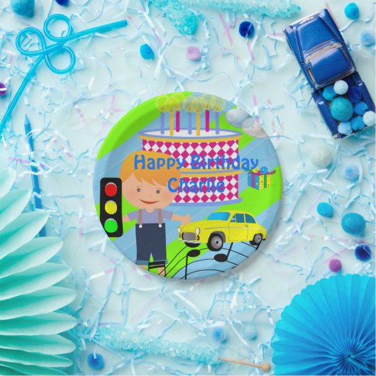 Teller, glücklich zum Geburtstag, Karabinerkuchen Pappteller (Party)