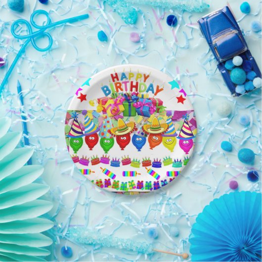 Teller, glücklich zum Geburtstag Pappteller (Party)