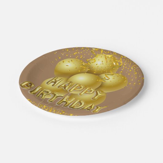 Teller, glücklich zum Geburtstag Pappteller (Schrägansicht)