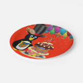 Teller, glücklich zum Geburtstag Pinguin Pappteller (Schrägansicht)