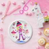 Teller, glücklich zum Geburtstag, Wacky Girl Pink Pappteller (Party)