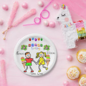 Teller, glücklich zum Geburtstag, Zwillinge Pappteller (Party)