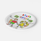 Teller, glücklich zum Geburtstag, Zwillinge Pappteller (Schrägansicht)