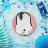 Teller "Gold Baby & Mommy Pinguins Pink" (Party)