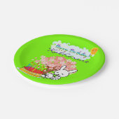 Teller, Happy Birthday Kaninchen Cake Pappteller (Schrägansicht)