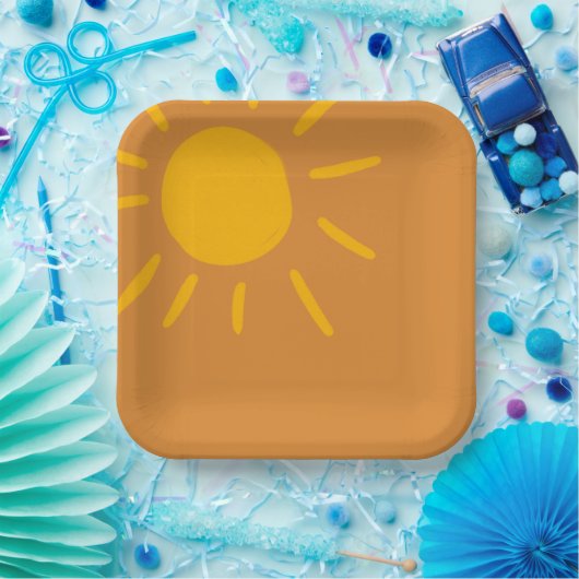 Teller, hier kommt die Son Baby Dusche Pappteller (Party)