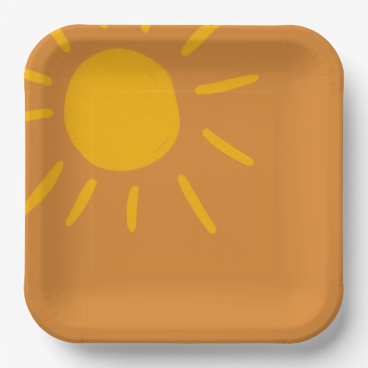 Teller, hier kommt die Son Baby Dusche Pappteller (Vorderseite)