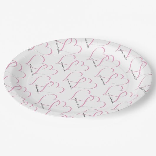 Teller/Hochzeitshöre mit Zitat Pappteller (Schrägansicht)