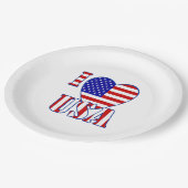 Teller/I Heart USA Pappteller (Schrägansicht)