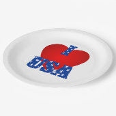 Teller/I Heart USA Pappteller (Schrägansicht)