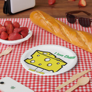 Teller, ich Liebe Käsepapier Teller
