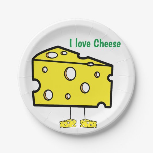 Teller, ich Liebe Käsepapier Teller (Vorderseite)