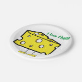 Teller, ich Liebe Käsepapier Teller (Schrägansicht)