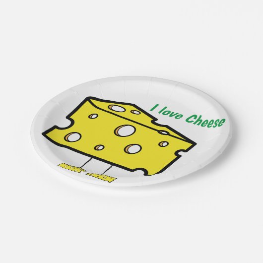 Teller, ich Liebe Käsepapier Teller (Schrägansicht)