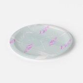 Teller in den Farben Grün und Rosa (Schrägansicht)