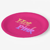 Teller in rosa Großpapier (Schrägansicht)