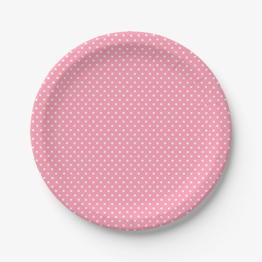Teller in Rosa und Weißpolka Dot (Vorderseite)