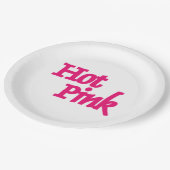 Teller in weißem, rosa weißem Papier (Schrägansicht)