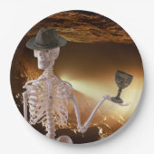 Teller, "Indy Bones Halloween Skelett" Pappteller (Vorderseite)