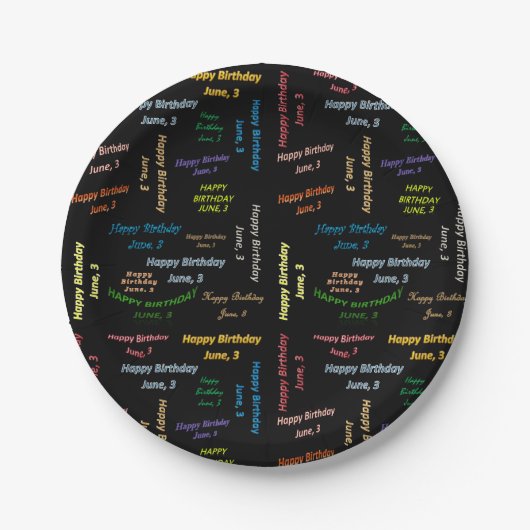 Teller Juni, 3 Geburtstag (Vorderseite)