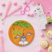 Teller, Karotten, Kaninchen Pappteller (Party)