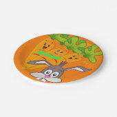 Teller, Karotten, Kaninchen Pappteller (Schrägansicht)