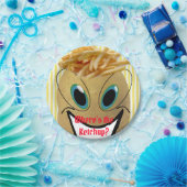 Teller, Kartoffeln, Pommes frites, gelber Streifen Pappteller (Party)