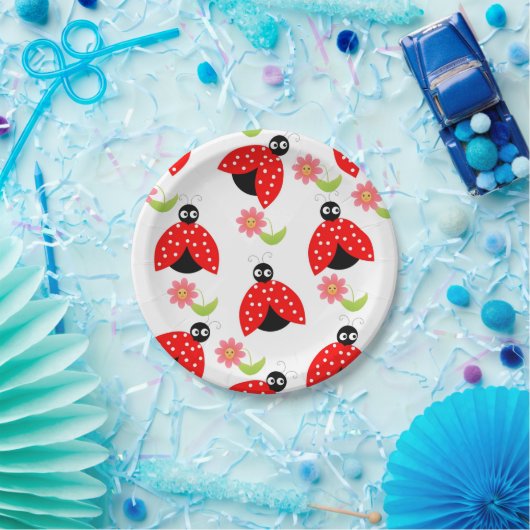Teller, Ladybug-Blume Pappteller (Party)