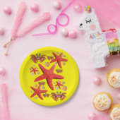 Teller, Langusten, gelb Pappteller (Party)