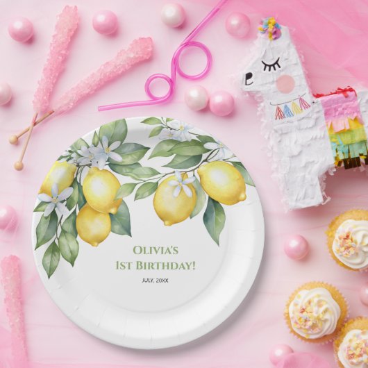 Teller Lemon Zitrus 1. Geburtstag. (Party)